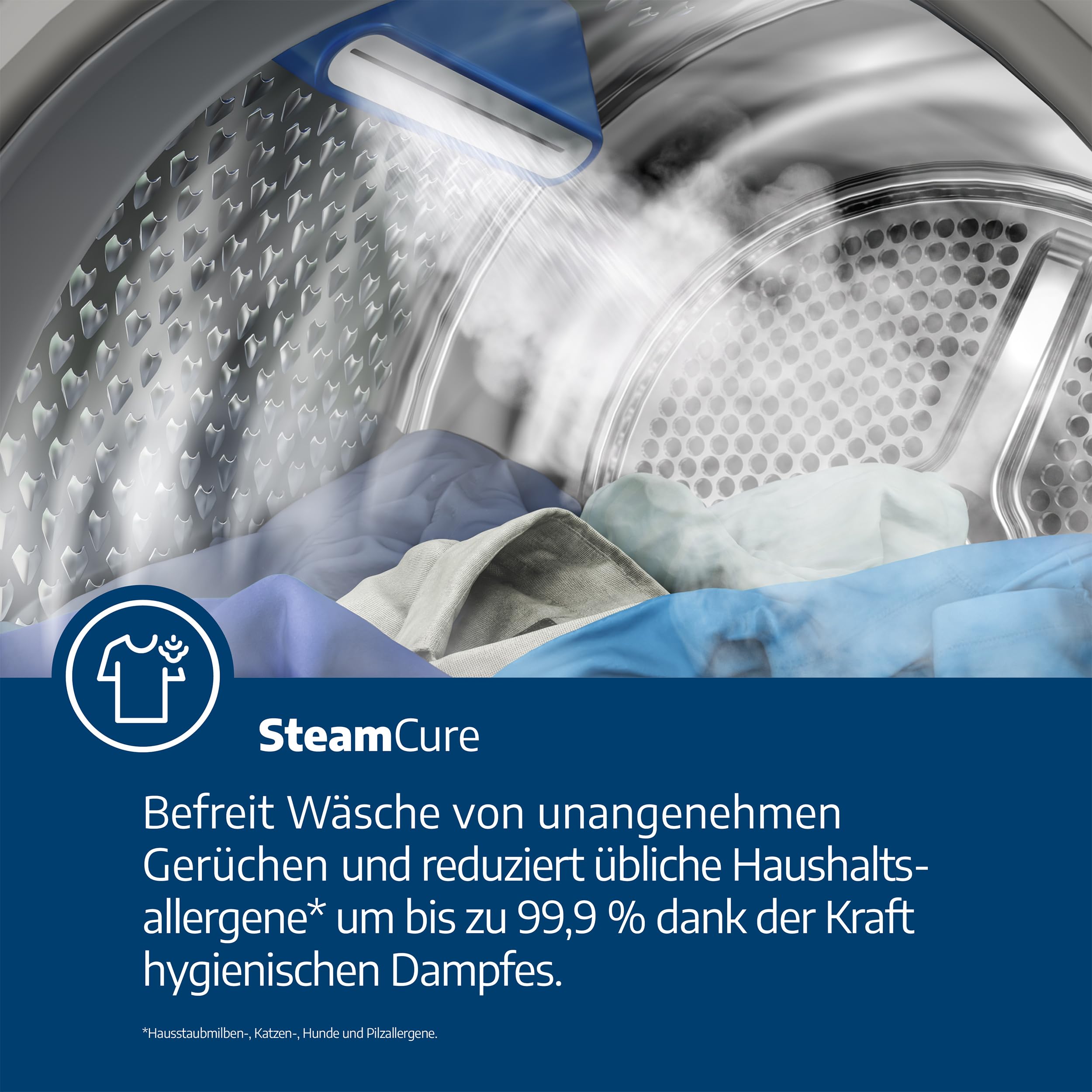 Wärmepumpentrockner B3T41239A 7 kg mit SteamCure Dampffunktion und AquaWave-Schontrommel, 15 Programme, 54,3 cm tief, Weiß