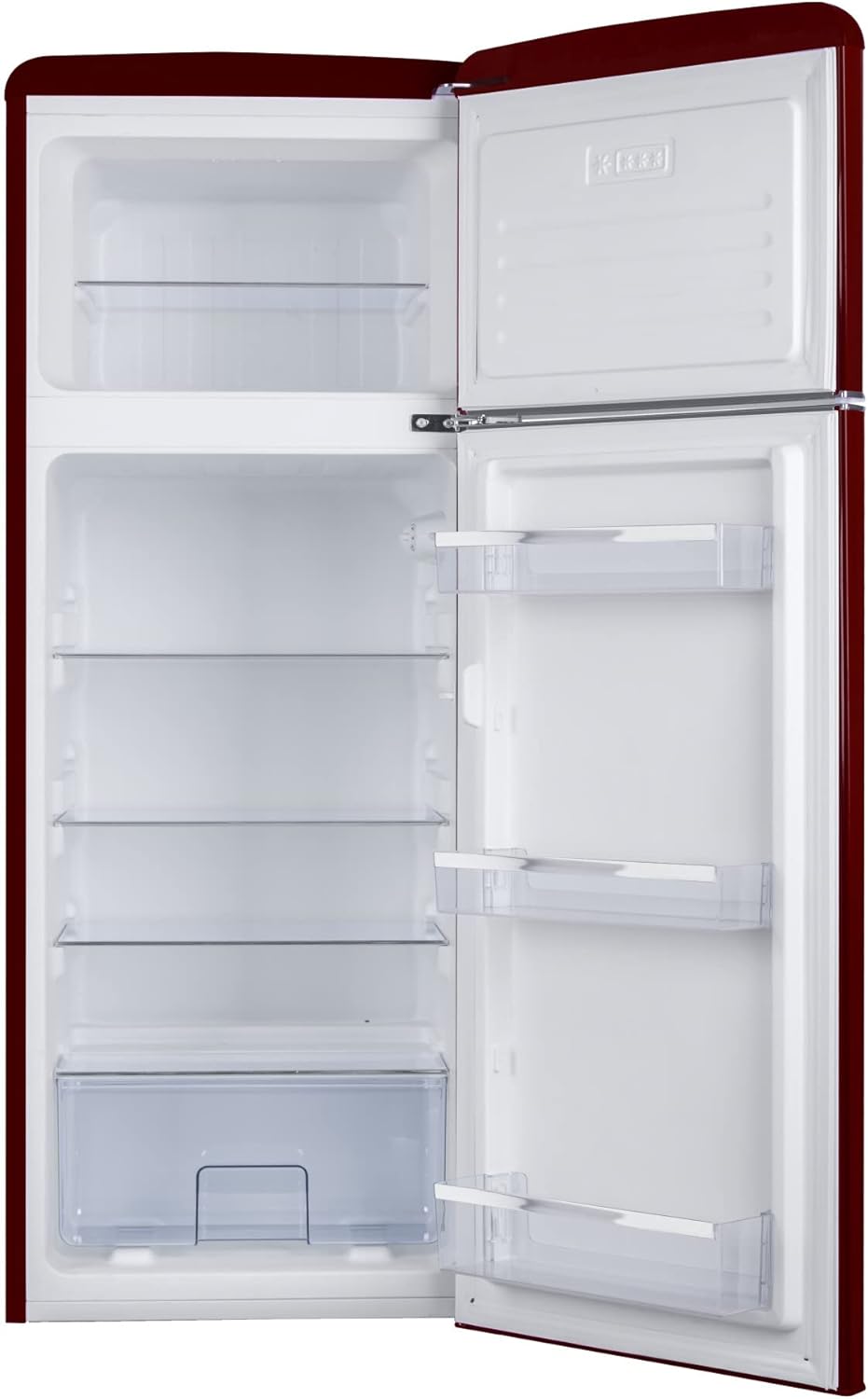 Amica KS 15615 B Retro Kühlschrank mit Gefrierfach / Coffee Cream (Beige) / 88cm (H) x 55cm (B) x 62cm (T) / Retro-Design
