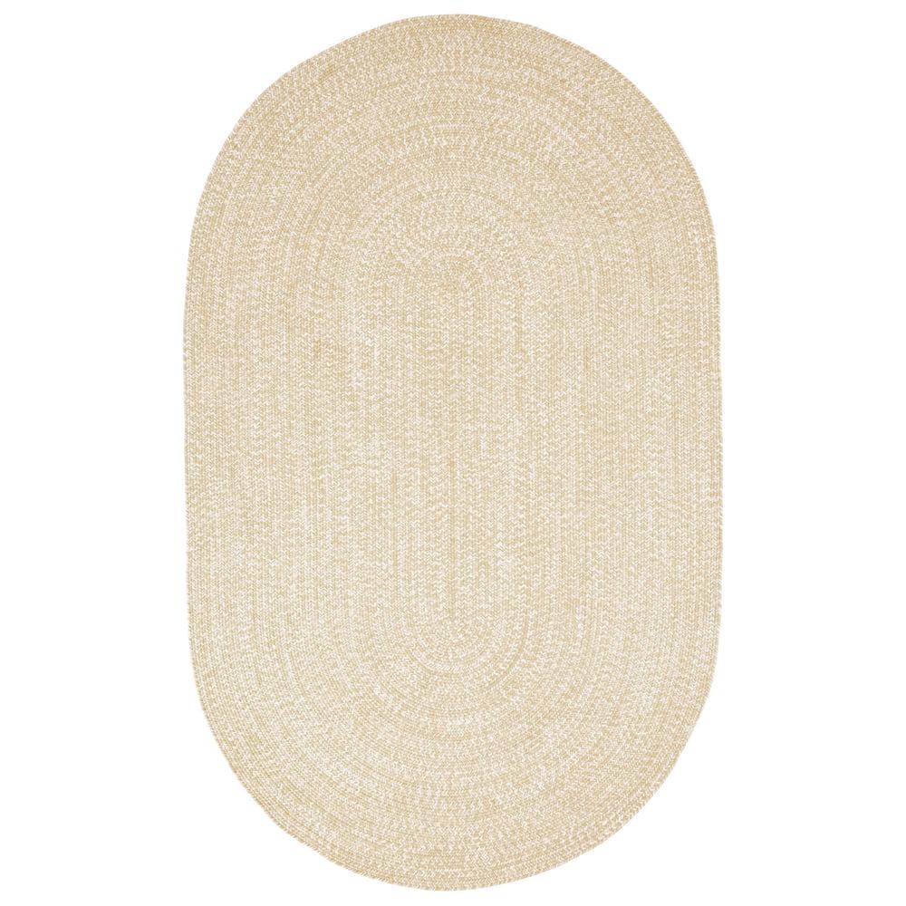 SUPERIOR Braided Oval Area Rug 8&times;10, Cream/White &ndash; Indoor Outdoor, Stain & Fade Resistant, OEKO TEX Certified