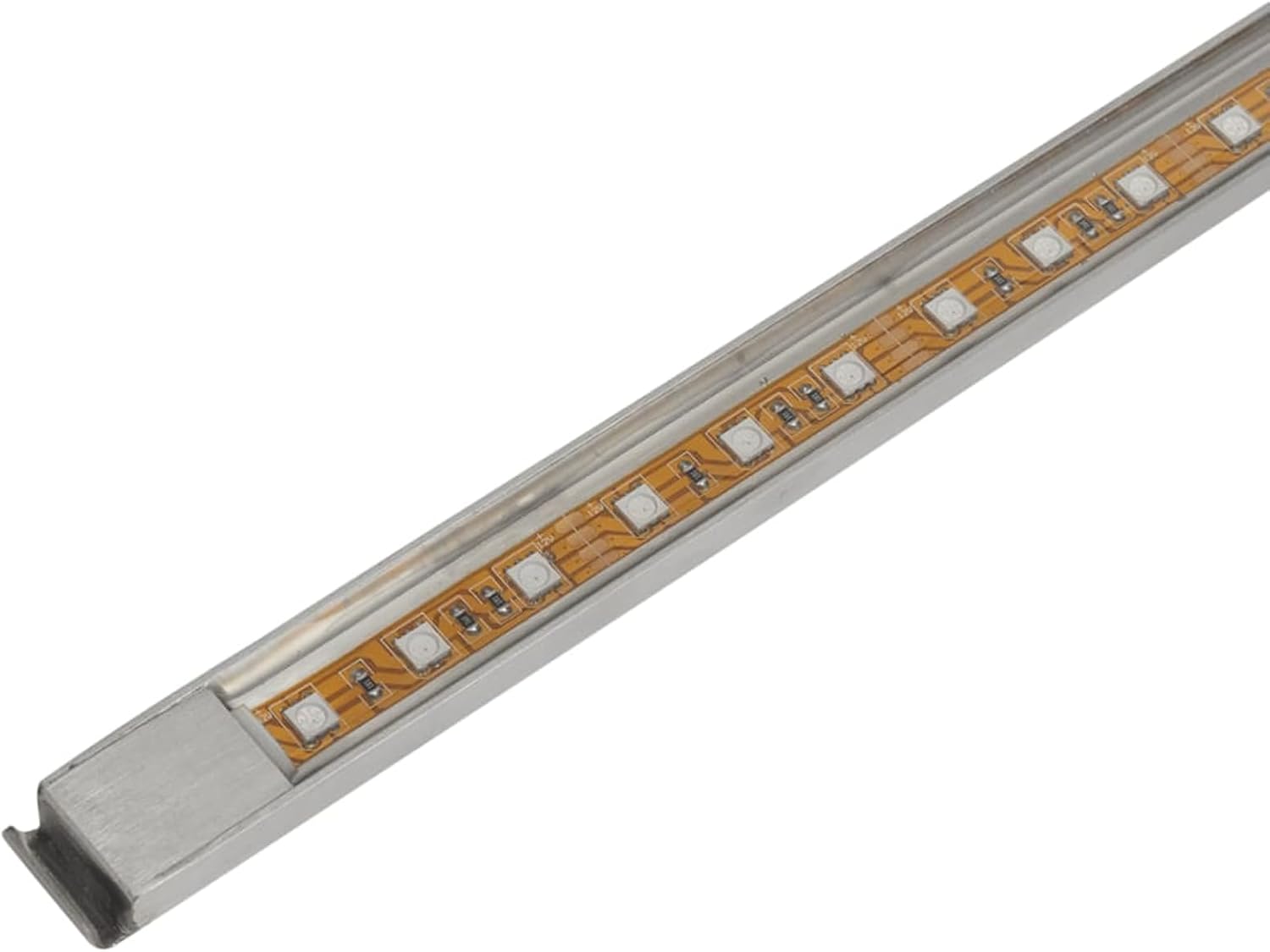 Gecheer Pool Fontäne mit LED Beleuchtung, Rechteckige Edelstahl Wasserfall Fontäne 60 cm, 33 weiße LEDs, 5m Kabel, für Pool und Teich