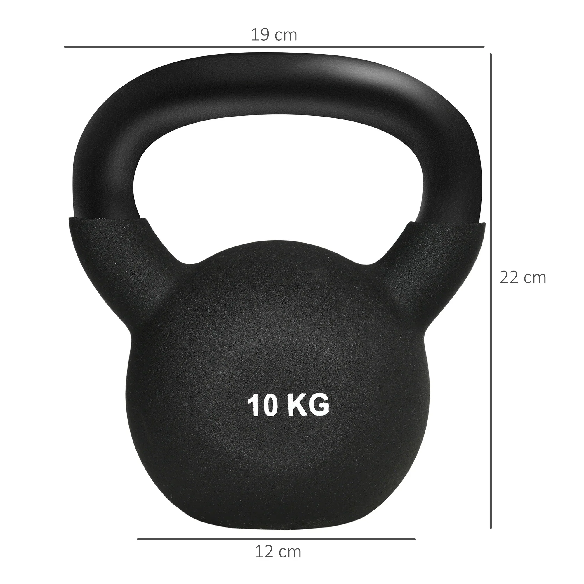 HOMCOM Kettlebell met twee handvatten, vloervriendelijk