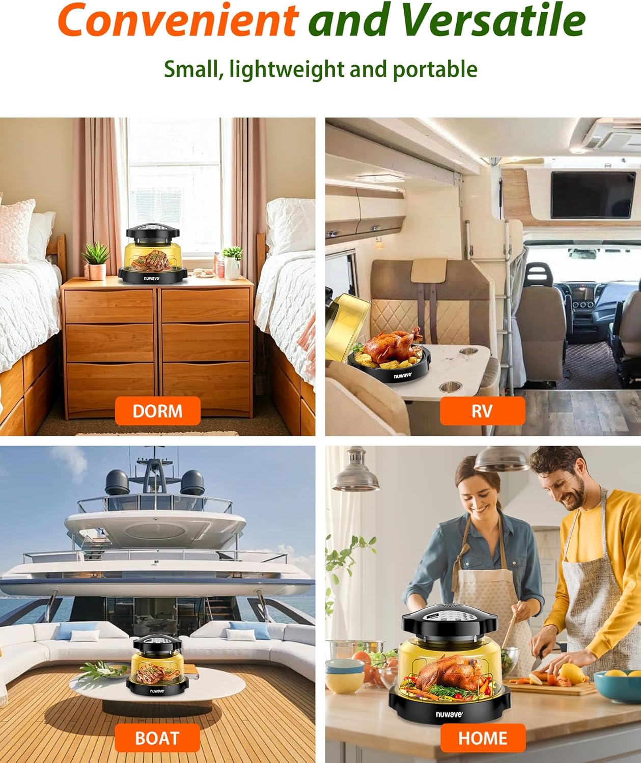 Nuwave Oven Pro Plus Friggitrice ad aria, piano cottura a infrarossi, convezione avanzata 2024, senza sbrinamento o preriscaldamento, cottura fresca o congelata, cupola di alimentazione durevole, 100