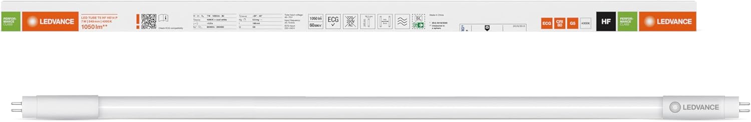 LEDVANCE 10er LED Röhre T5, Kaltweiß, 7W, G5 Sockel, 1050 Lumen, 563mm, 4000K 10er SPARPACK
