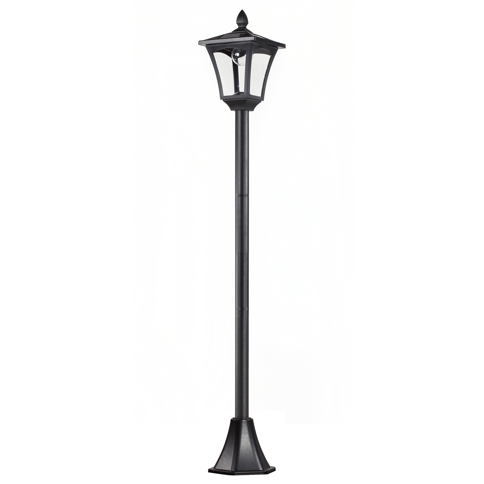 Outsunny LED Solar Gartenlaterne, Stehleuchte aus Edelstahl Gartenlampe 160 cm hoch Windlicht Außenleuchte IP44, Solarlampe mit Lichtsensor 30 Lumen Erdspieß, Gartenlampe für Garten Balkon Schwarz