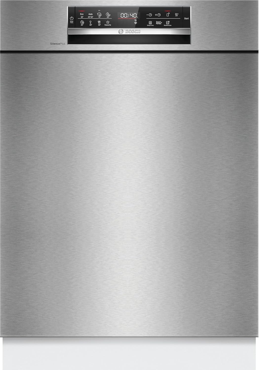 Bosch SMU6ECS12E Series 6 Undermount Dishwasher, Home Connect, Extra Clean Zone: Intensive Wash for Stubborn Dirt, Washing Assistant, Steel, 60 cm