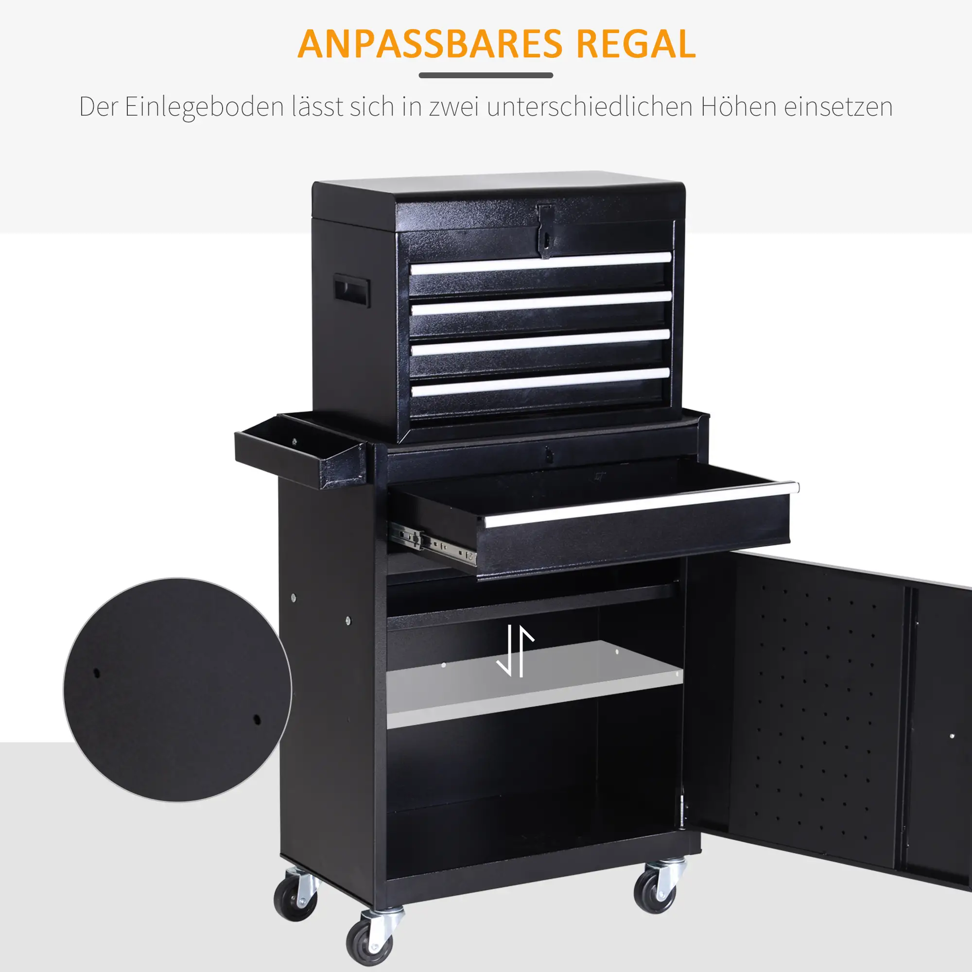 Durhand Werkstattwagen Werkzeugschrank rollbar viel Stauraum