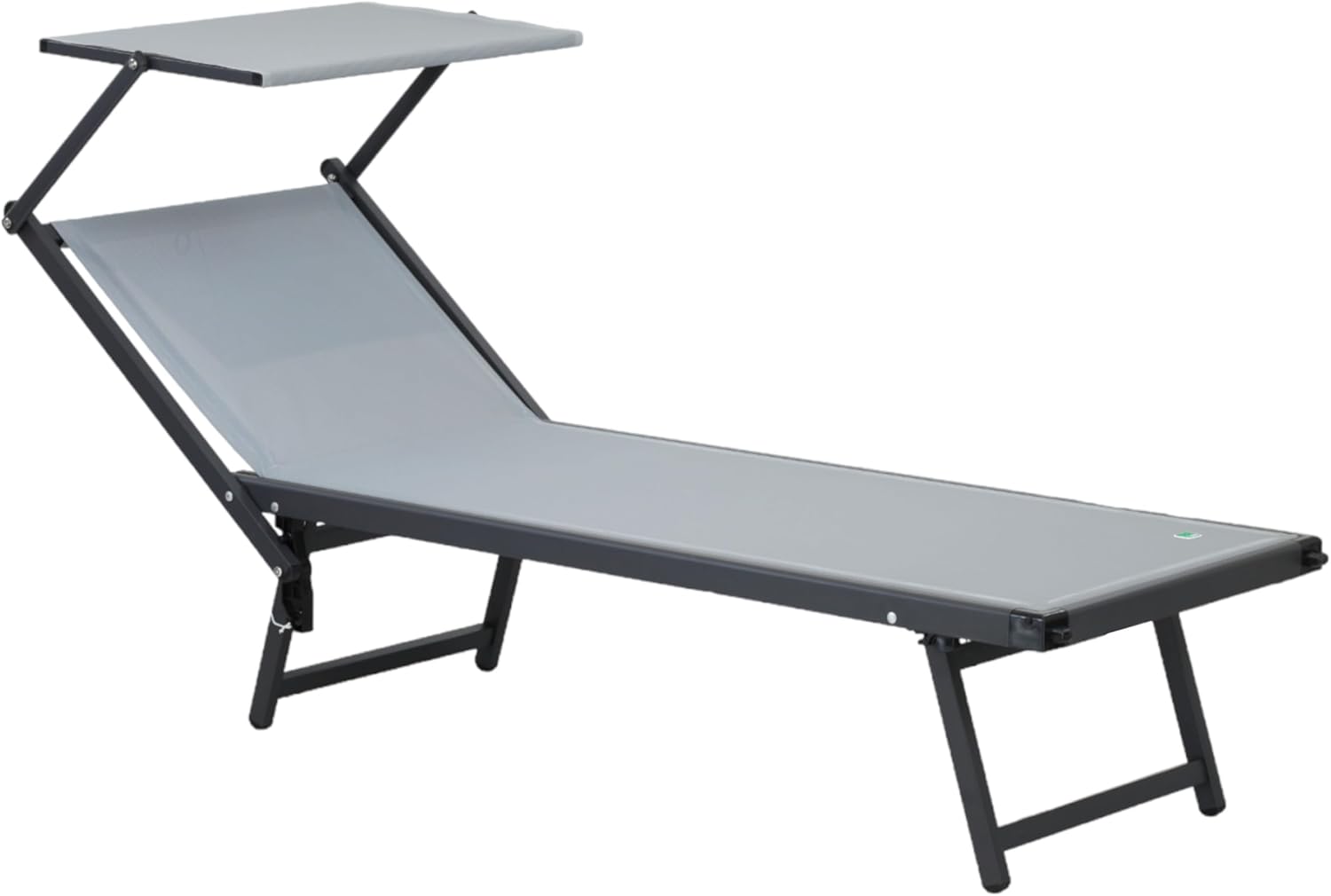 Totò Piccinni Salento Folding Aluminium Sun Lounger with Canopy Sea Beach Pool Garden (Beige)