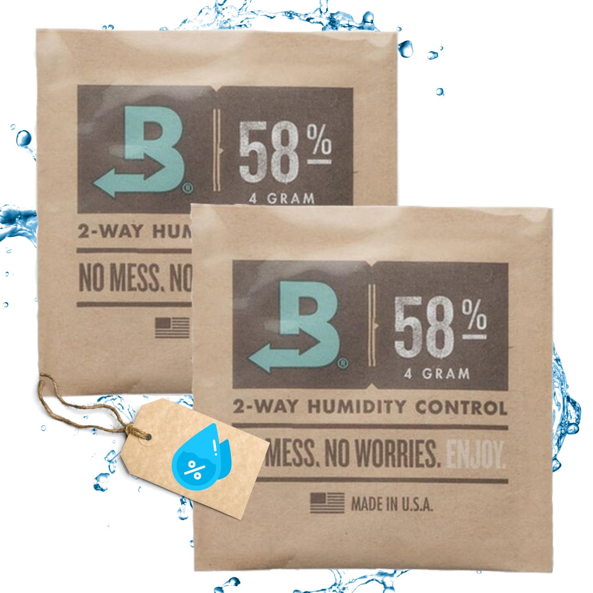 Luftentfeuchter-Nachfüllpack 2 Boveda Pack 58% Größe 4 Grow Aufbewahrung Regulator Luftfeuchtigkeit