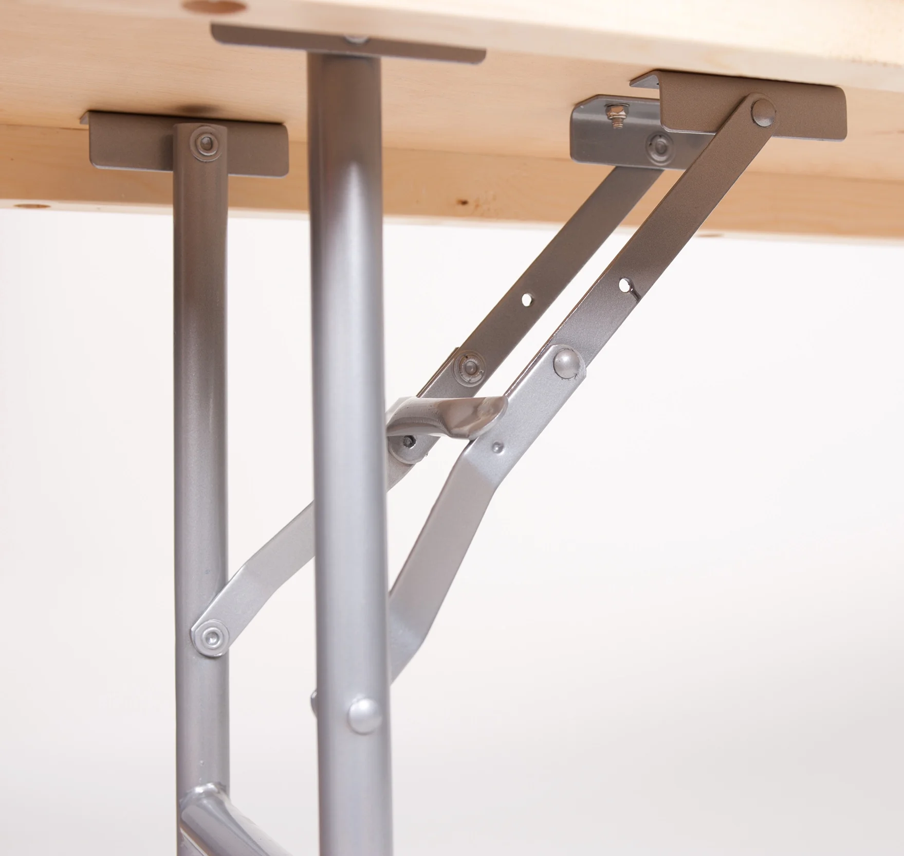 48 inch x 30 inch WFT Series Birch Wood Rectangle Folding Table - Metal Edge