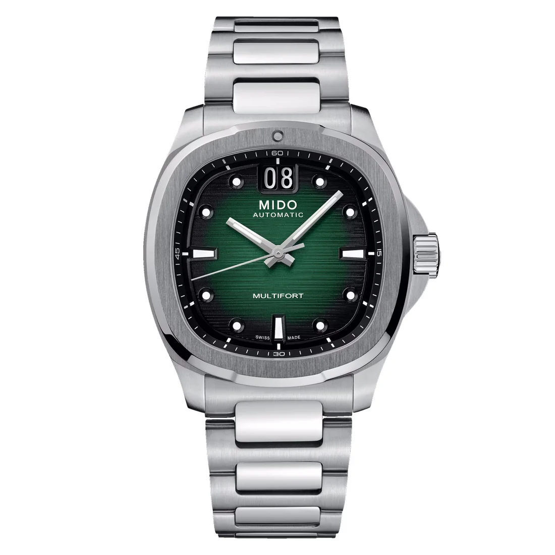 Orologio Mido Multifort Tv automatico Big Date quadrante verde