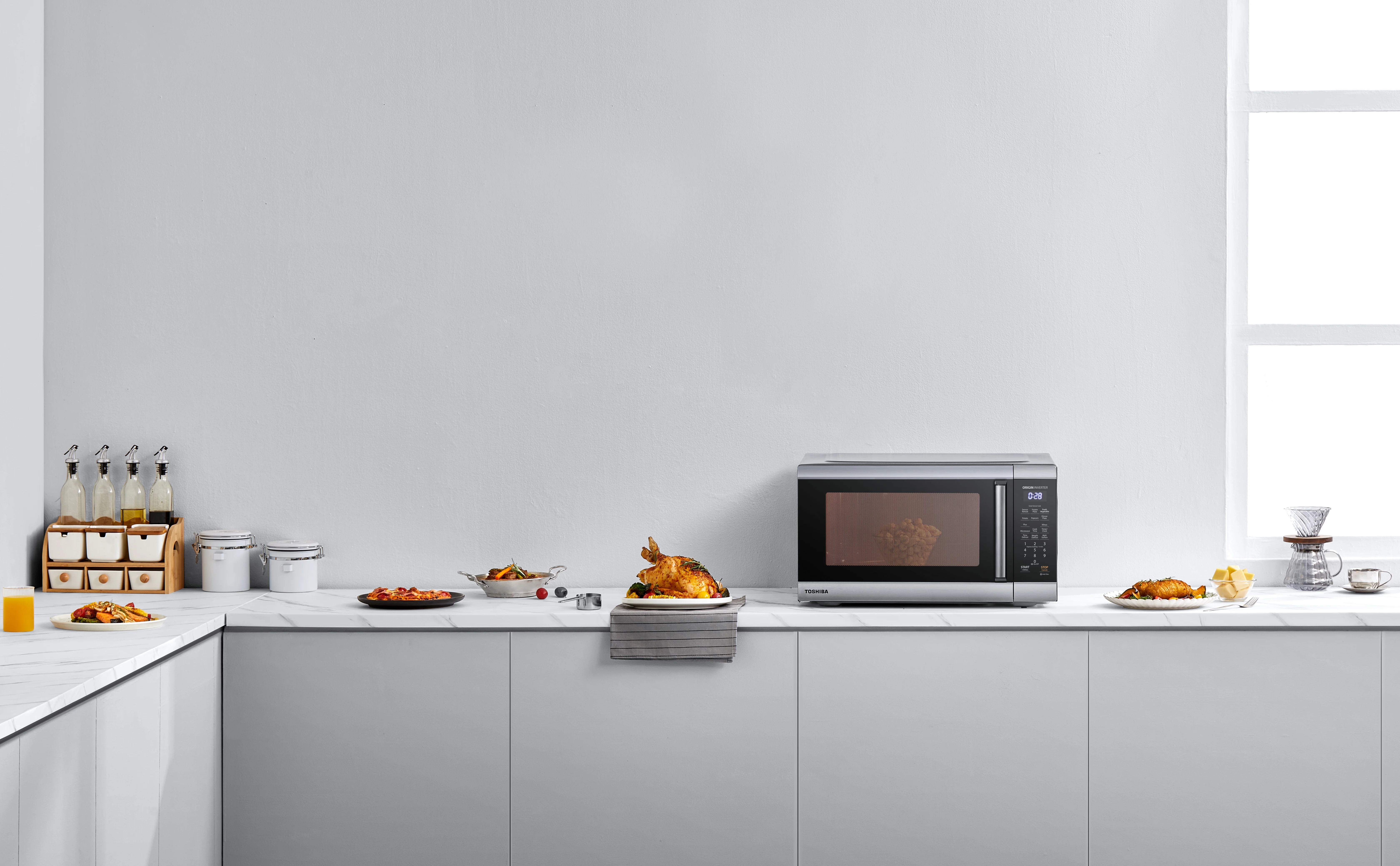 Toshiba 2.2 cu. ft. Countertop Microwave Oven, 1200 Watts, Stainless Steel