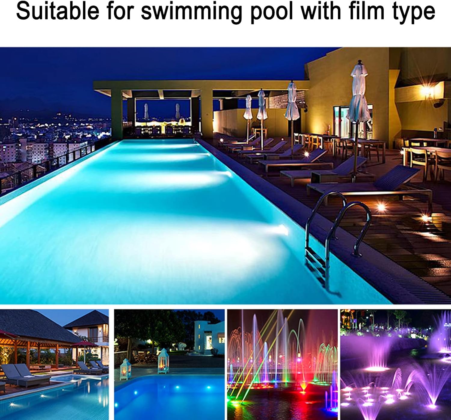 LED-Poollampe, Par56 Vertiefte Unterwasserbeleuchtung, Oberfläche Aus Edelstahl 12V Wasserdicht IP68 für Ober- und Unterirdisches Schwimmbecken(RGB + Fernbedienung,12W)