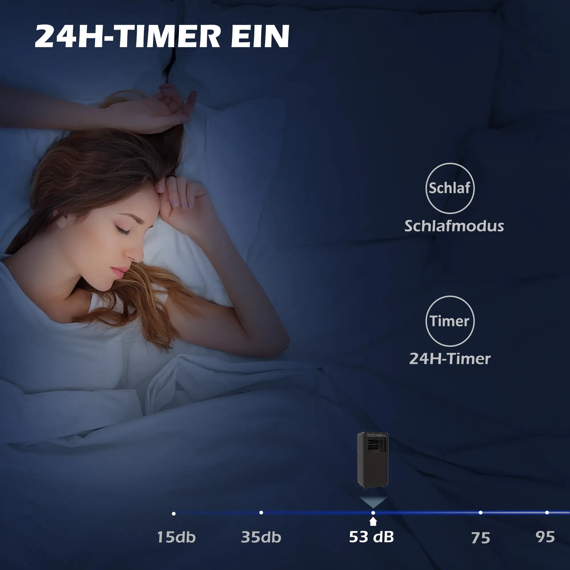 HOMCOM Mobiele Airco 3-in-1 9000 BTU Timer Afstandsbediening
