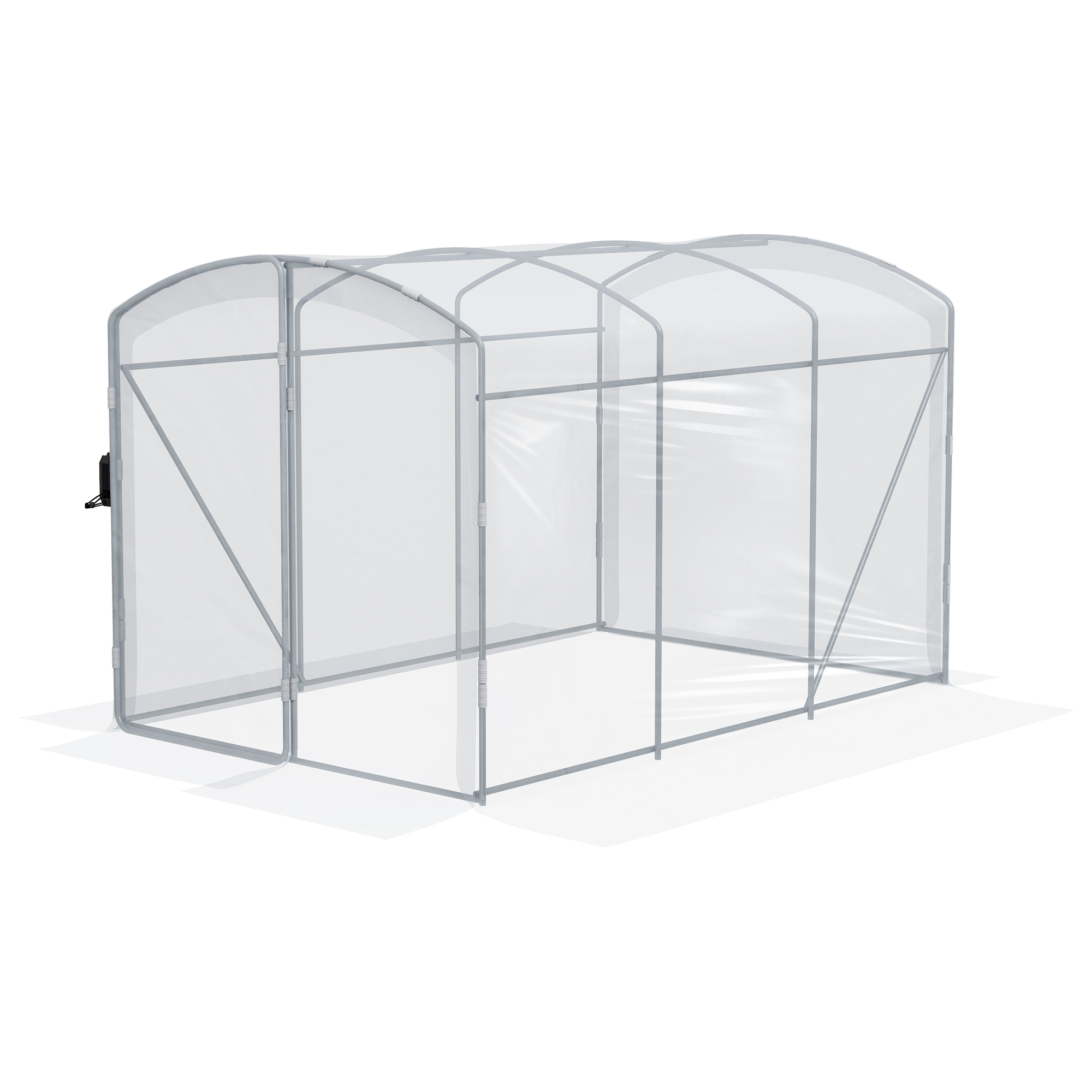 Outsunny Tunnel-Gewächshaus, begehbar, transparente Folie, verzinkter Stahlrahmen, 3 x 2 x 2m