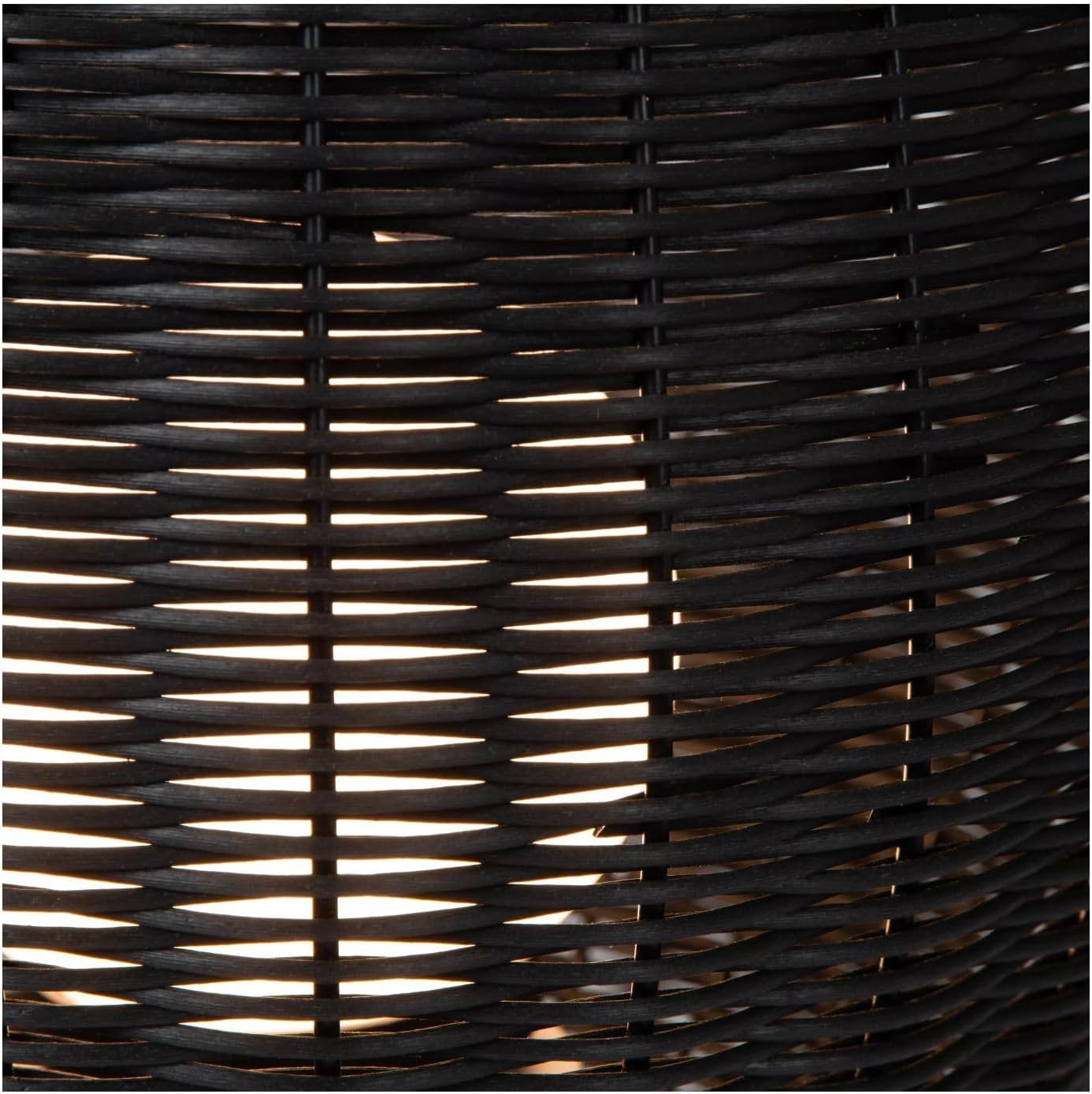Licht-Erlebnisse LED Akku Tischlampe außen Schwarz IP44 Terrasse Balkon 50 cm 3 W 180 lm 3000 K Geflecht dekorativ stilvolle Tischleuchte dimmbar TEYA