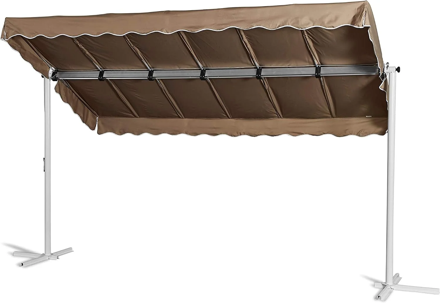 GRASEKAMP Qualität seit 1972 Markise, 25m, Taupe/Weiß, Stand 3, 75x2, Terrassenüberdachung Dubai Taupe
