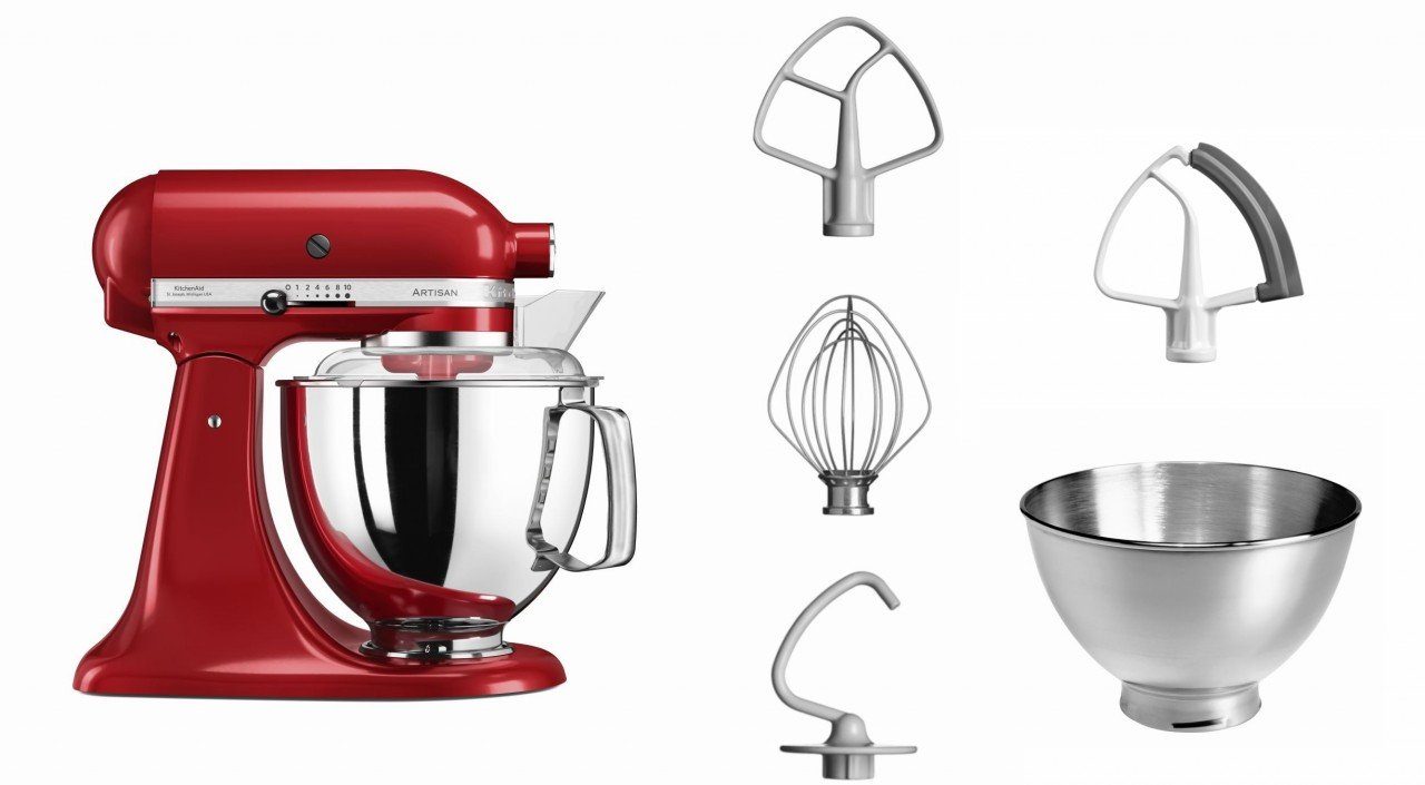 Küchenmaschine KitchenAid 5KSM175PS mit Gemüseschneider und 3 Zusatztrommeln