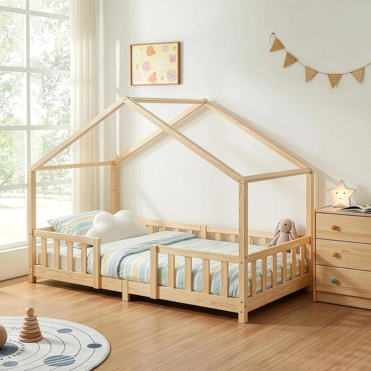 [en.casa] Treviolo Kinderbett aus Kiefernholz