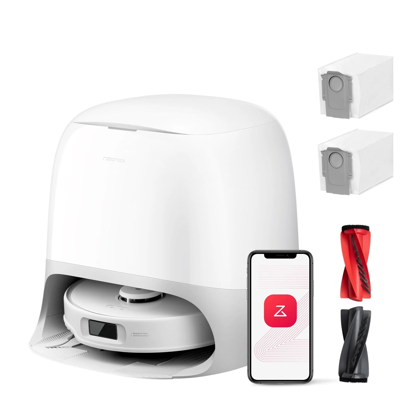 roborock Qrevo Curv Saugroboter mit Wischfunktion&Hebarem Wischmopp, Dual Anti-Tangle-System, AdaptiLift™ Chassis, 18.500Pa, 75℃ Heißwasser-Moppwäsche, Intelligente Schmutzerkennung&Sprachassistent
