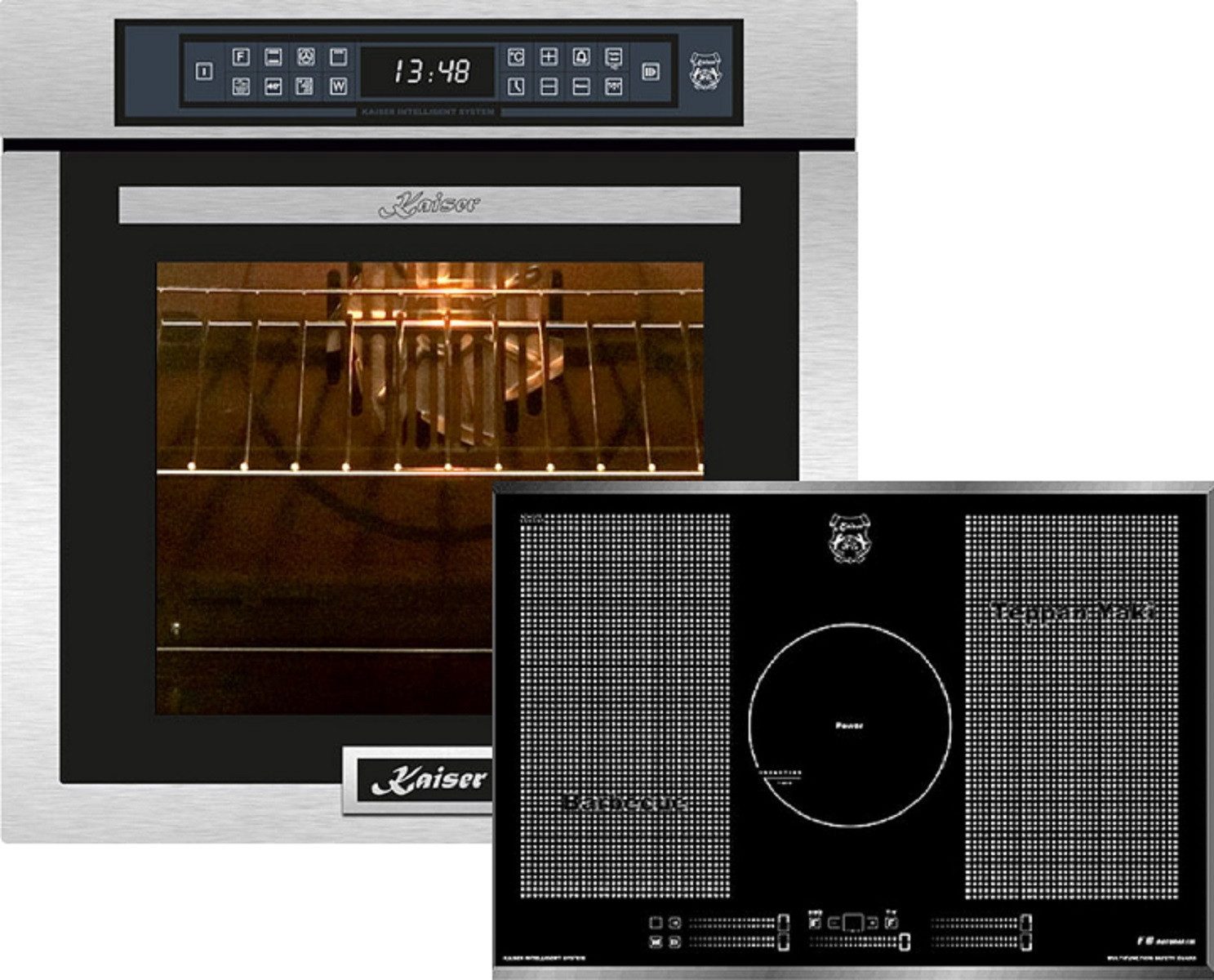Backofen-Set Herd Set Autark Einbaubackofen,Edelstahl,79L, 60 cm, 15 Fkt.+Induktionskochfeld 77 cm EH 6306 R + KCT 777 FI La Perle