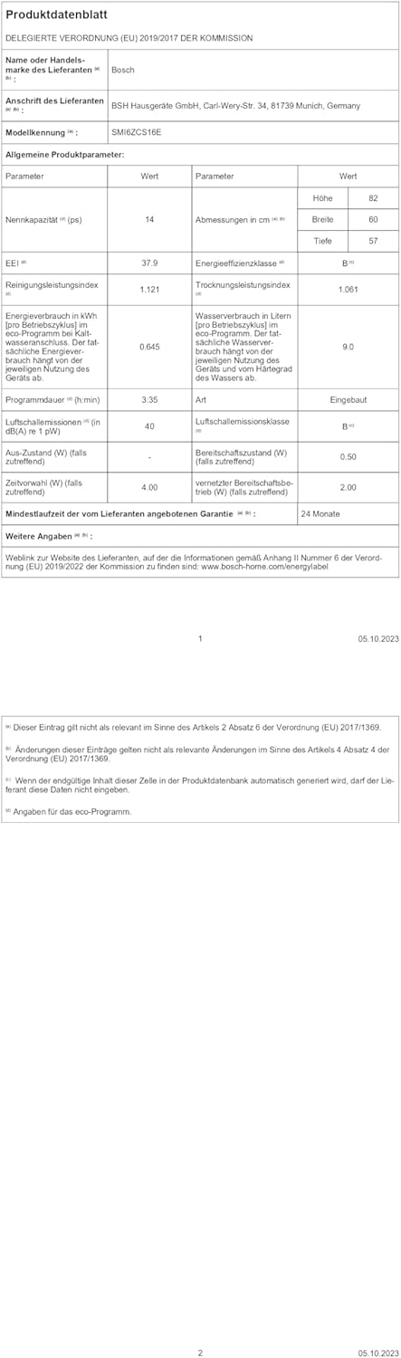Bosch SMU4ETS08E, Serie 4, Smarter Unterbau-Geschirrspüler 60 cm, Besteckkorb, Spülmaschine mit Programmassistent, besonders Leise, höhenverstellbarer Oberkorb, Automatische Türöffnung, Edelstahl