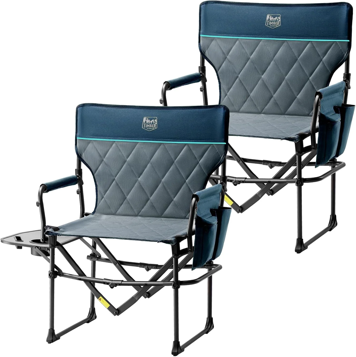 TIMBER RIDGE Aluminum Camping Directors Chair with Side Table Pocket