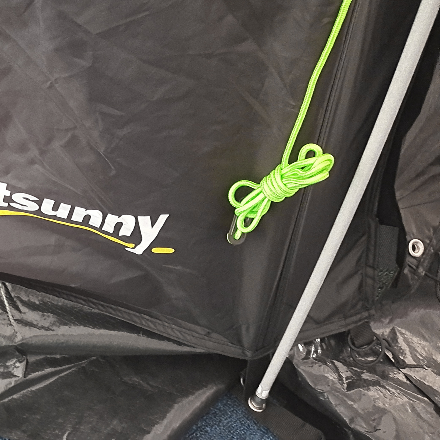 Kampeertent Trekkingtent Tent, weerbestendig, 2 kamers,  475 x 264  cm breedte x 172, Zwart