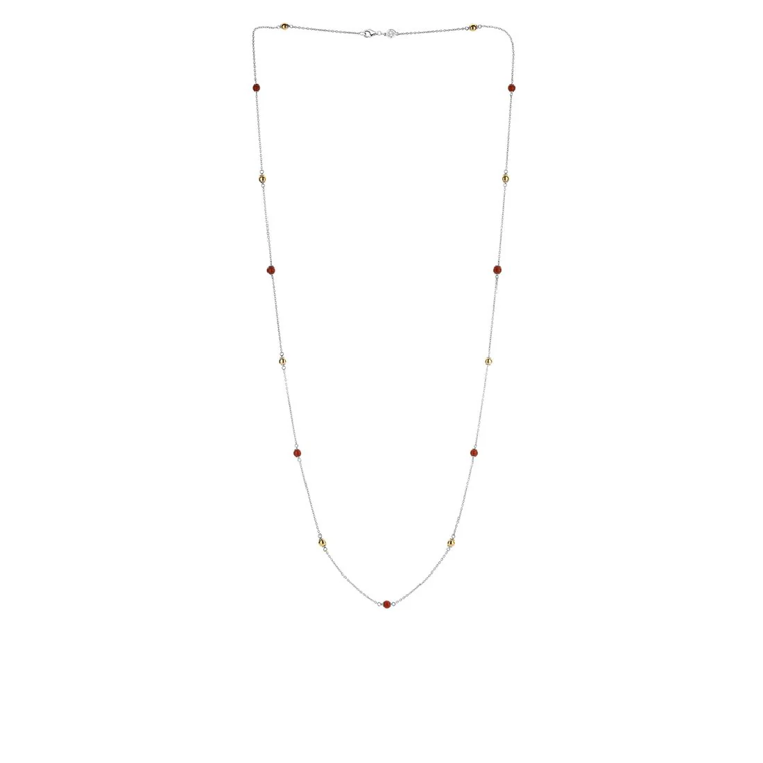 Collana Ti Sento Milano lunga con pietre rosse e placcate oro 3945CR