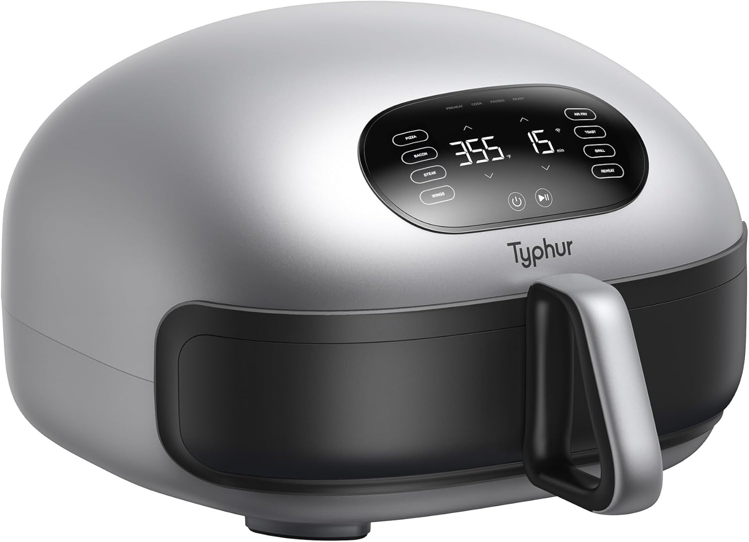 Typhur Dome 2 AI Smart Air Fryer, Large Flat Airfryer with Top & Bottom Heating, Self-cleaning Digital Fryer, PFAS free Ceramic Basket, Fits a 12