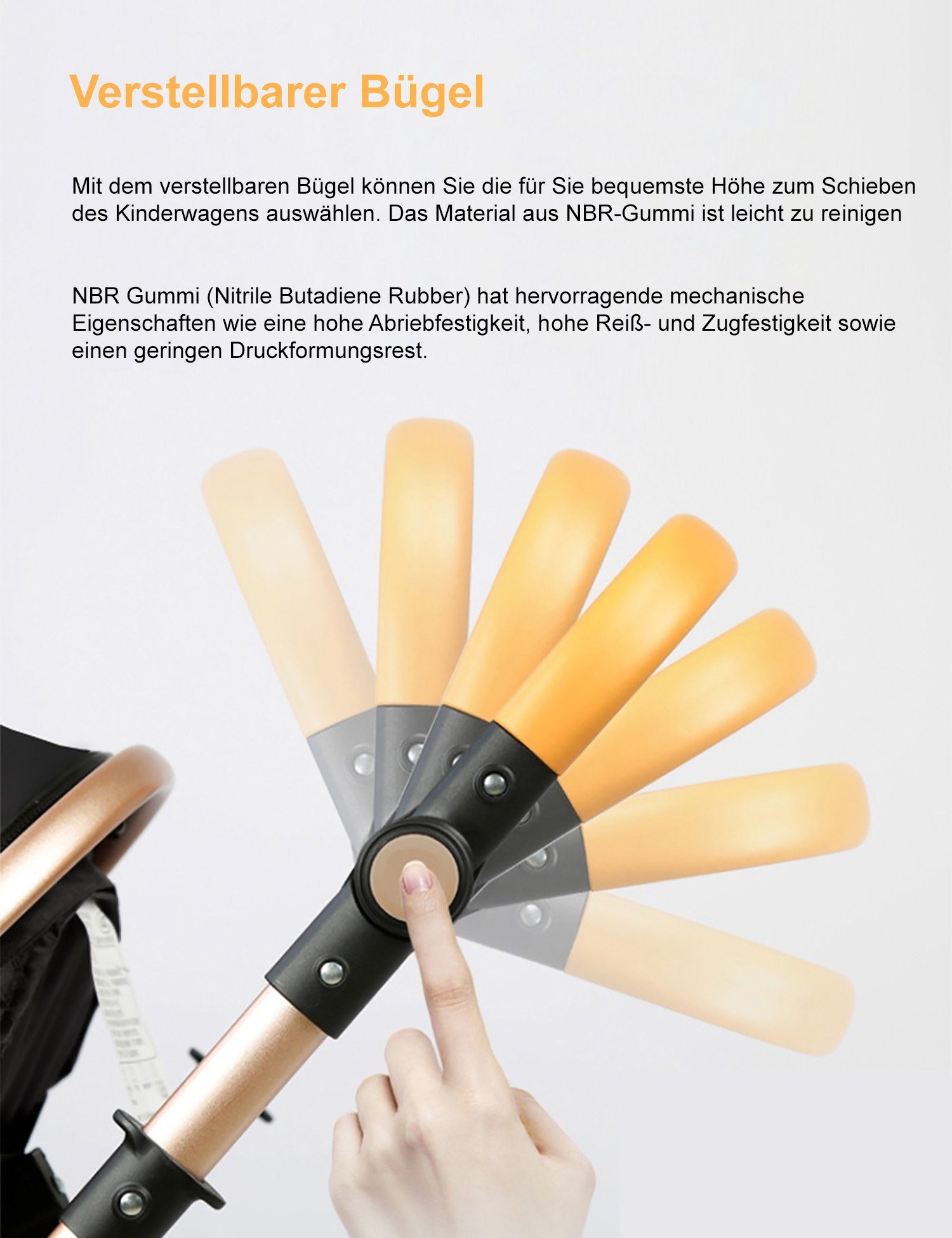 Kombi-Kinderwagen Baby Buggy Babyschale Babywanne 5-Punkt-Sicherheitsgurt Getränkehalter