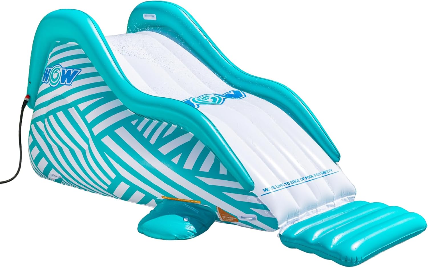 Wow Sports Wiggler Inflatable Sprinkler Slide with Centre Stop - Garden Hose Attachment - Backyard Water Feature - Kids and Adults