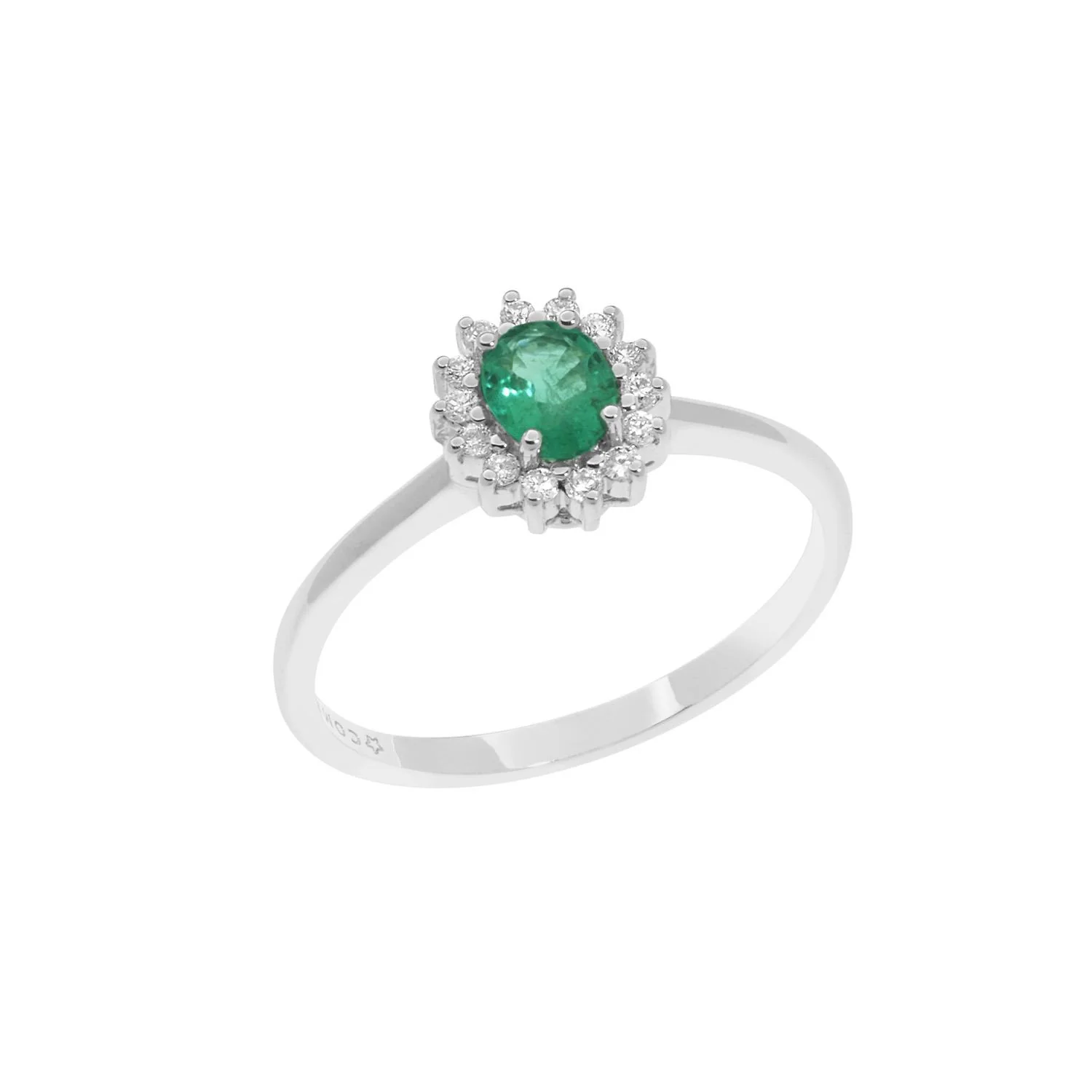 Anello Kate Comete Gioielli smeraldo ovale e brillanti ANB 2574