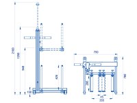 Sollevatore pneumatico per ruote e pneumatici OMCN SIF-XR IP, portata 100Kg