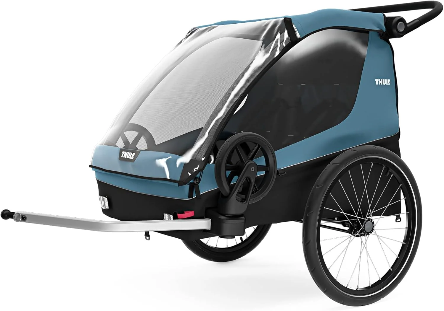 Thule Courier fietsaanhanger honden, fietsaanhanger voor 2 kinderen Aegean Blue One-Size