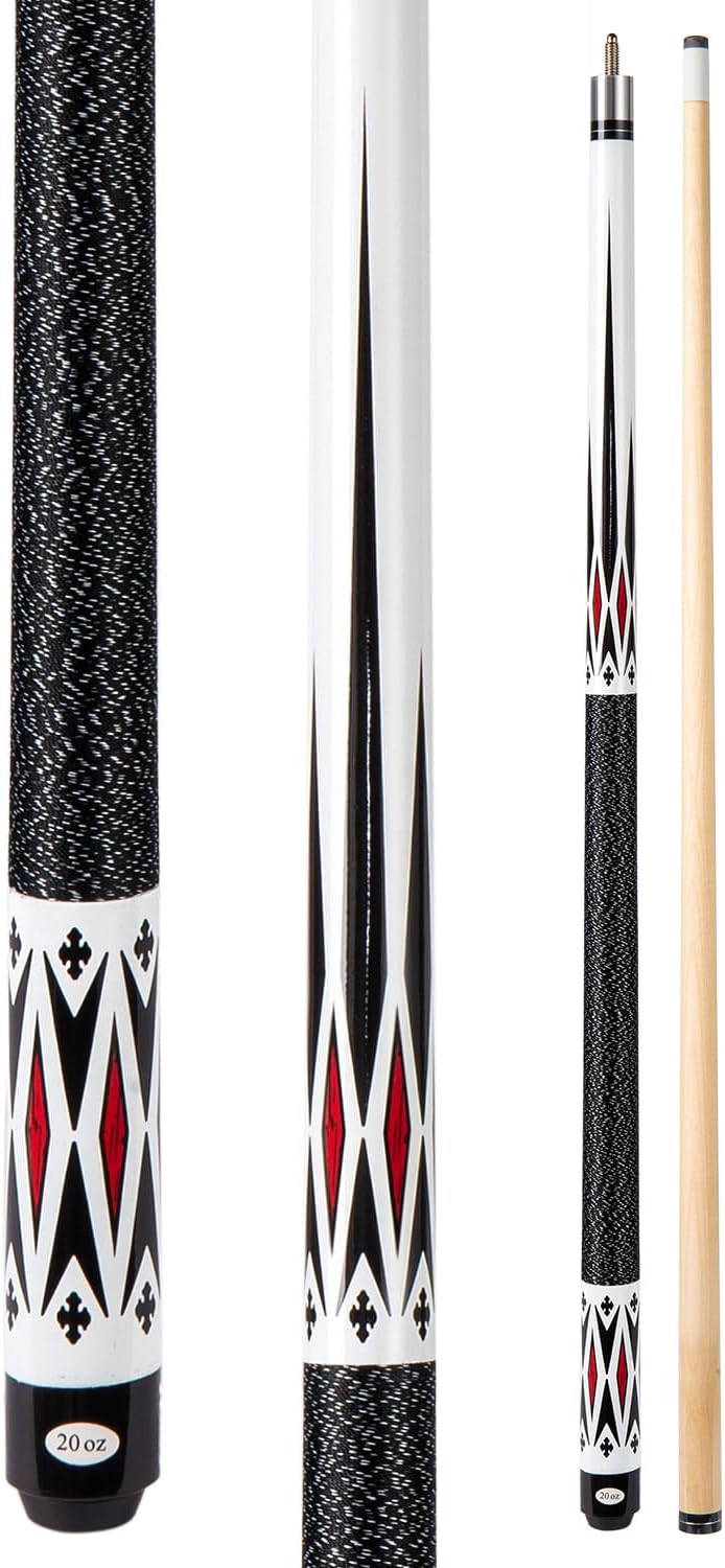 Sinsilvie 13mm 58 Pollici 19 20 Once Stecche Biliardo Pool,1/2 Maple Pool Cue Stick,Bastone da Biliardo da Bar per Uomini e Donne.
