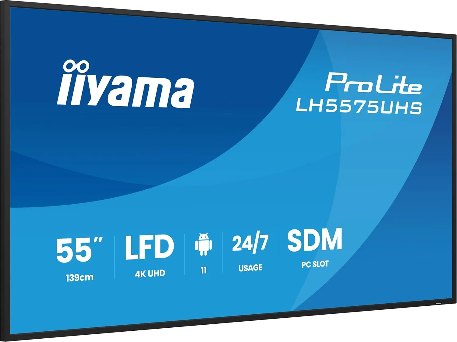 iiyama ProLite 140 cm 55 Zoll Diagonalklasse LCD-Display mit LED-Hintergrundbeleuchtung Digital Signage integrierter Media Player SDM Slot PC 4K UHD