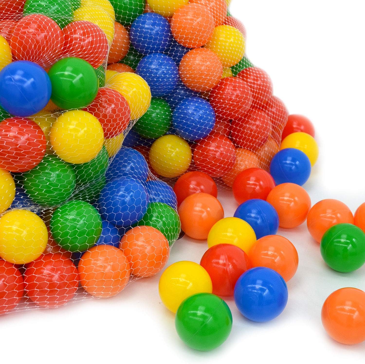 LittleTom 1000 Palline Colorate ? 7 cm di Diametro | Palline di plastica Gioco per Bambini Prima Infanzia per riempire Piscine Tende | 5 Colori Misti Giallo Rosso Blu Verde Arancione | Alta qualità