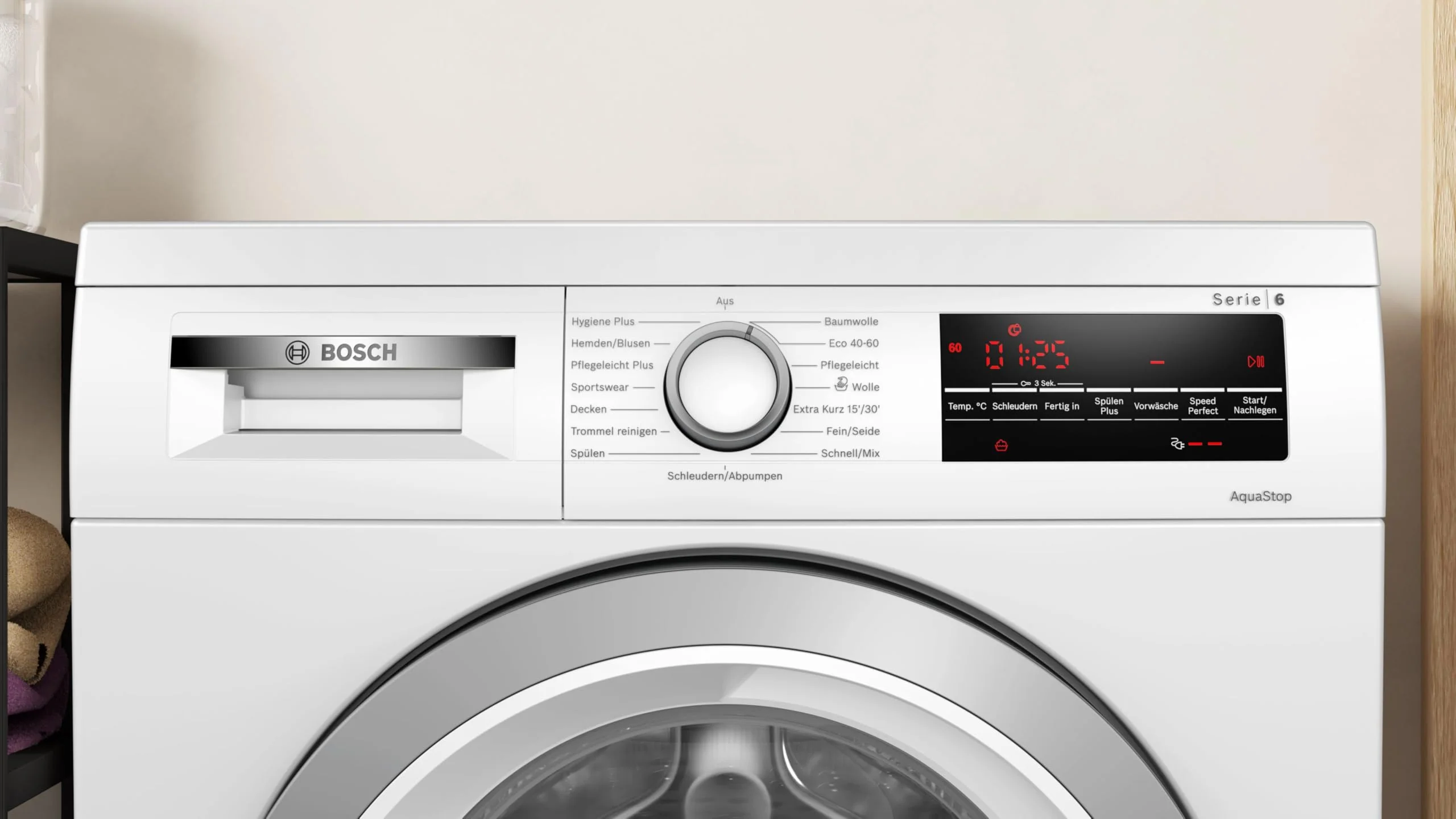 2025 Bosch WUU28T70, Serie 6, lavadora, 8 kg, 1400 rpm, integrable, lavado rápido con SpeedPerfect, función añadir ropa, Hygiene Plus, tambor Vario, silenciosa gracias a EcoSilence Drive, pantalla LED, blanco