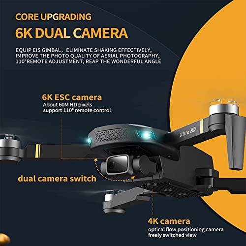 Droni con fotocamera per adulti 6K, doppia fotocamera EIS, video live 5G WIFI FPV, volo di 60 minuti, distanza RC di 1,5 km Quadricottero brushless professionale, ritorno automatico a casa, batteria * : Giochi e giocattoli