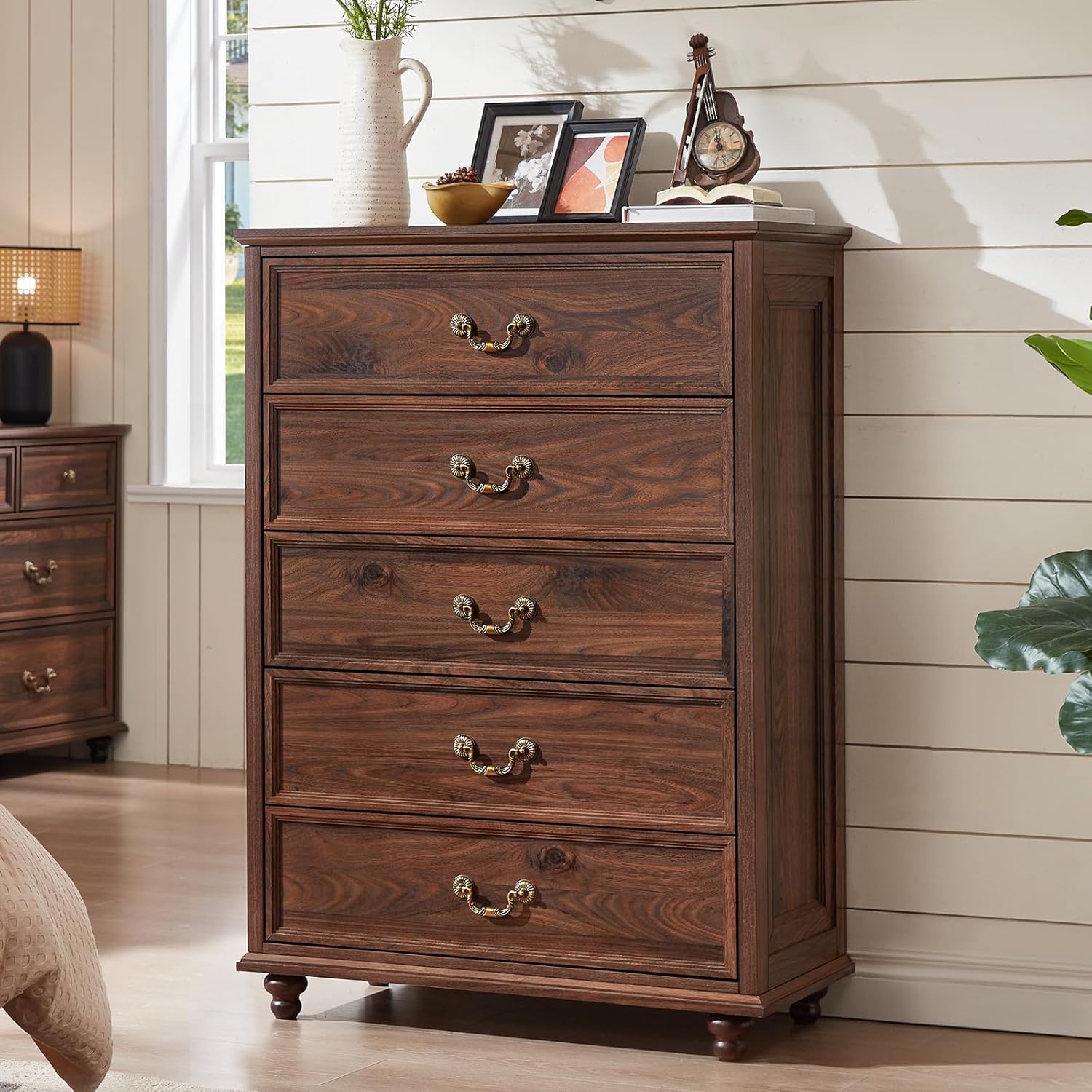 Farmhouse 5 Drawer Dresser for Bedroom, 45