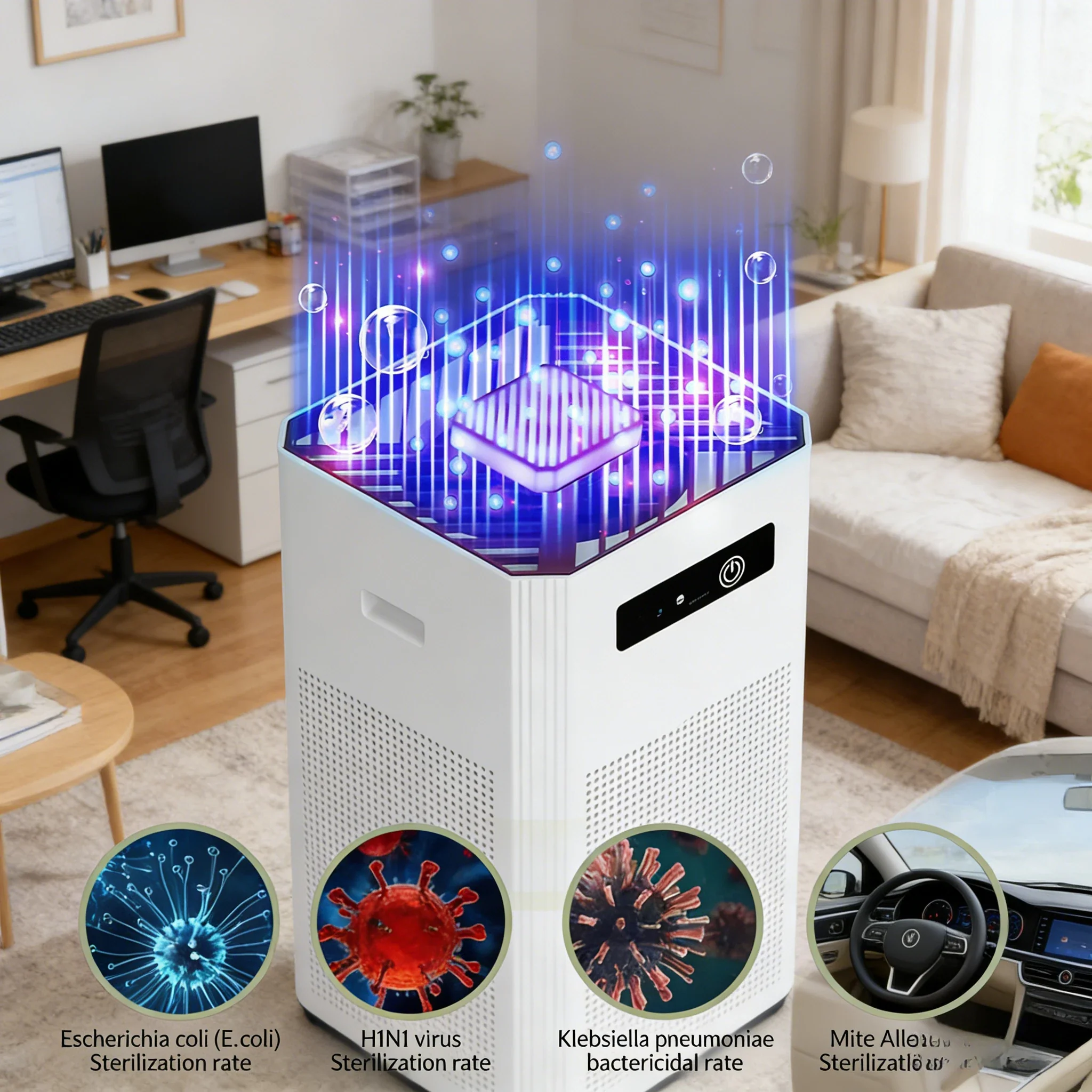 HEPA Air Purifier for Pets | 360�� Air Intake | 20dB Sleep Mode | USB | 20m2 / 215 sq.ft Coverage