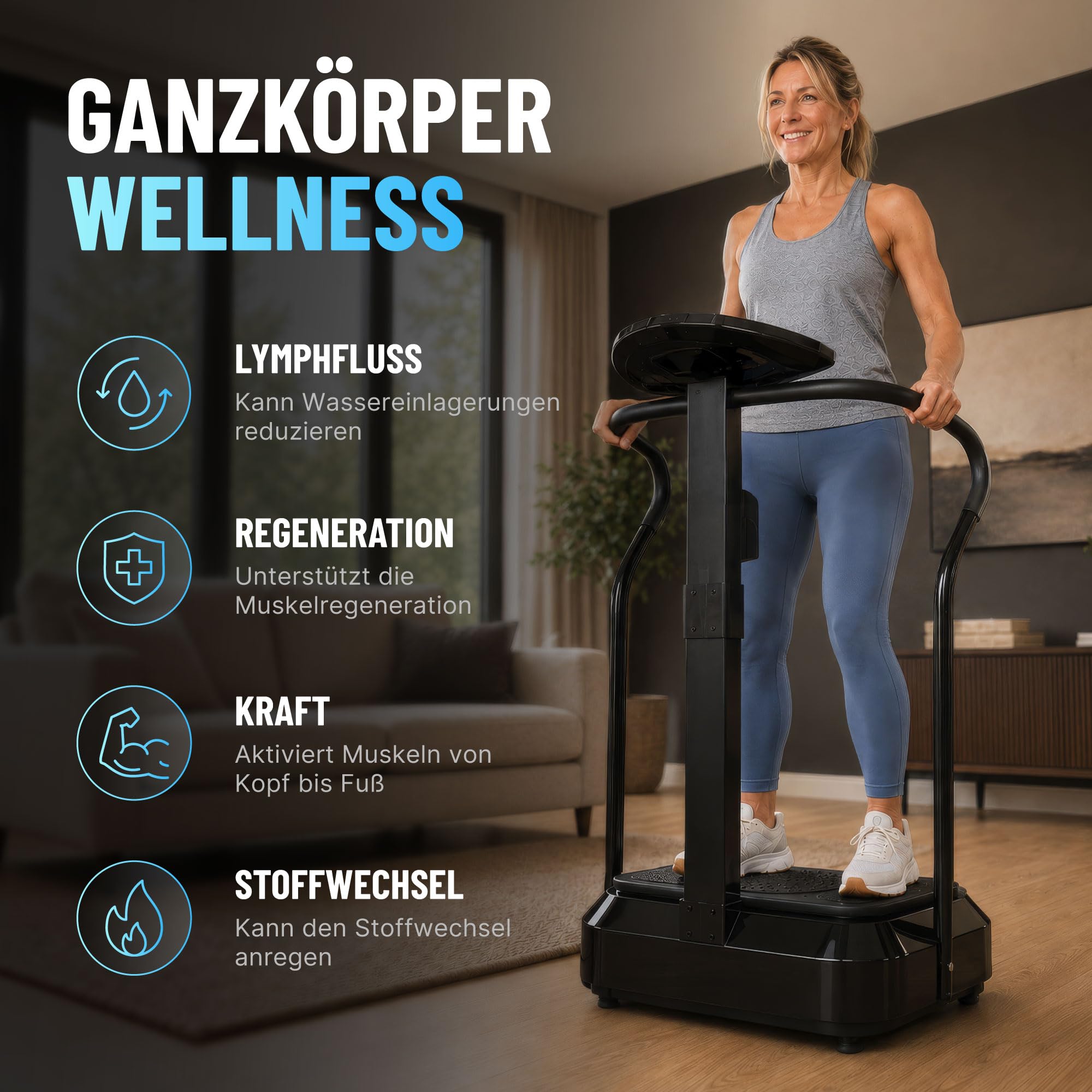 Bluefin Fitness Vibration Plate Pro Model Upgraded Design with Silent Motors and Built in Speakers