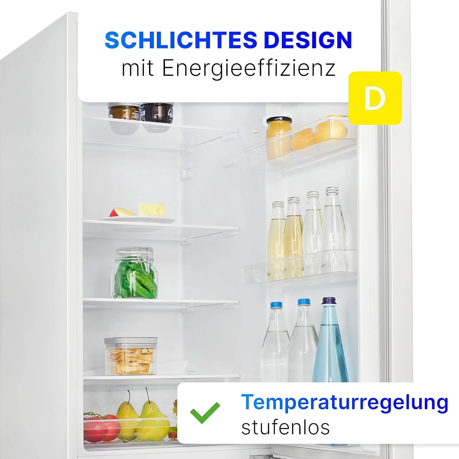 Bomann? Koelvriescombinatie, 269 L netto inhoud - Koelen: 198 L | Vriezen: 71 L, energiezuinig, stil 39 dB, LED, verwisselbare deuraanslag, Hoogte: 180 x Breedte: 55 x Diepte: 55,8 cm - KG 184.1 wit