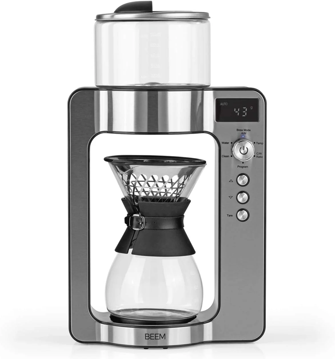 BEEM 3597 POUR OVER Filterkaffeemaschine mit Waage, Glas