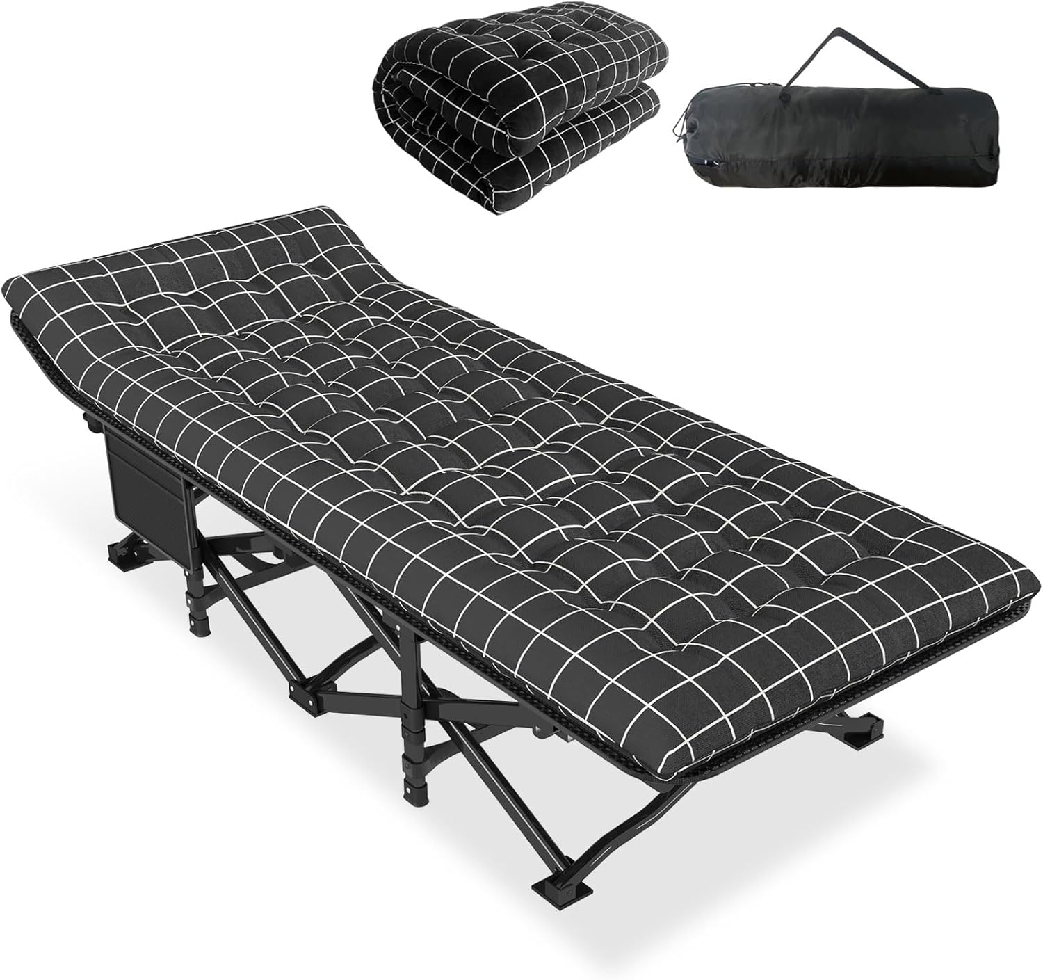 ATORPOK SHOP Lettino da Campeggio per Adulti con Cuscino, Lettino da Tenda Leggero con Borsa da Trasporto per Bambini, Letto Pieghevole Portatile per Dormire, Caricabile Fino a 200 kg