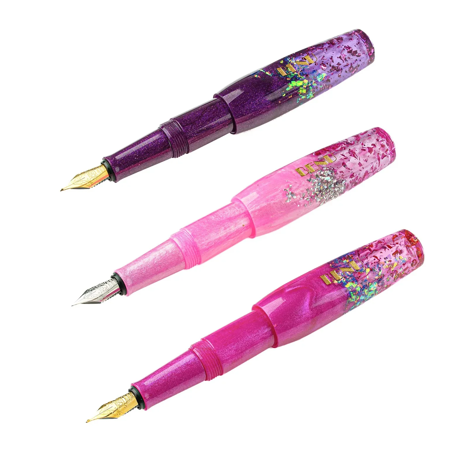 Benu Pixie Pocket Fountain Pen - Magenta Madness - set of 3 (F,M,B)
