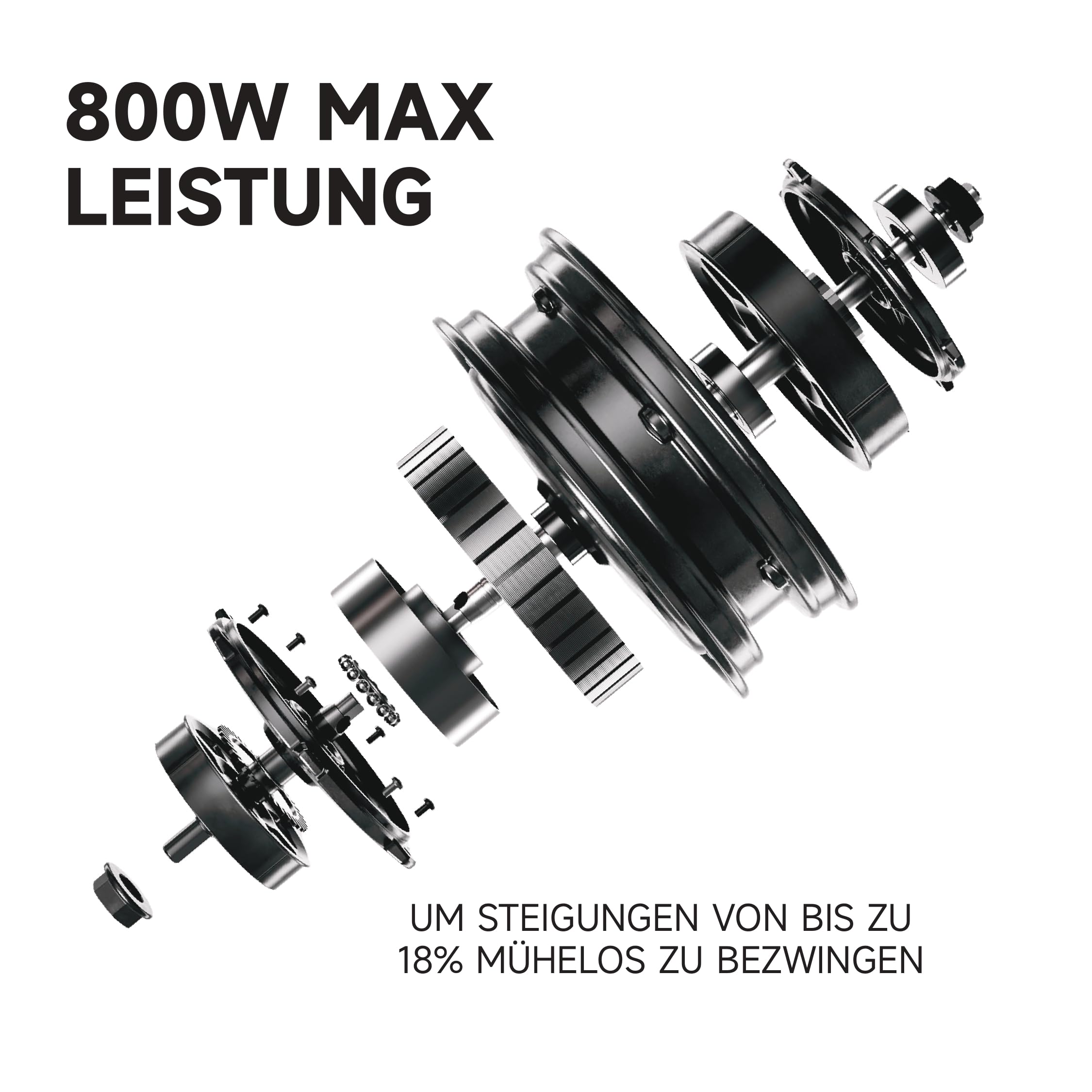 E-Scooter E3 D mit Straßenzulassung 800 W 20 km/h 10-Zoll-Reifen 45 km Reichweite 100 kg Tragkraft IPX5 Federung