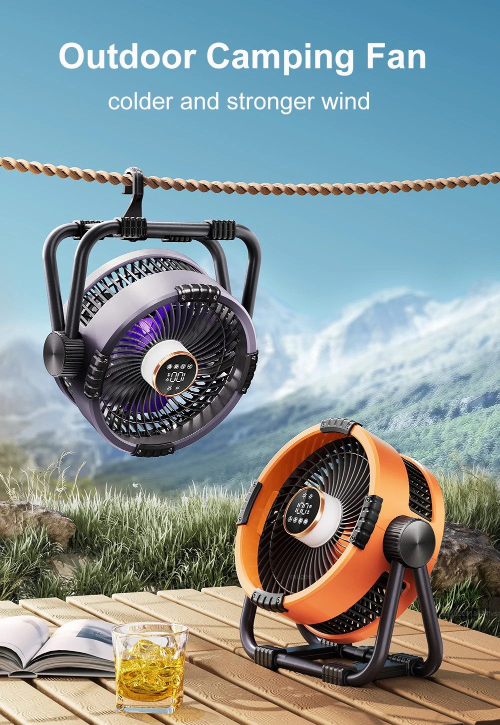 Bodenventilator Camping Ventilator Wiederaufladbar 20.000 mAh Outdoor Draußen