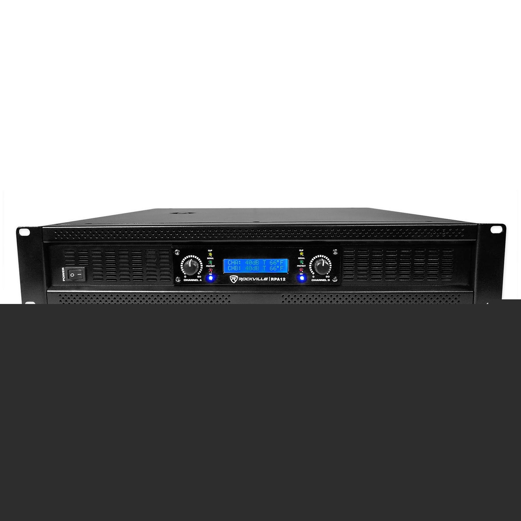 Rockville RPA12 2-Channel 5000W Peak DJ Power Amplifier with XLR Output