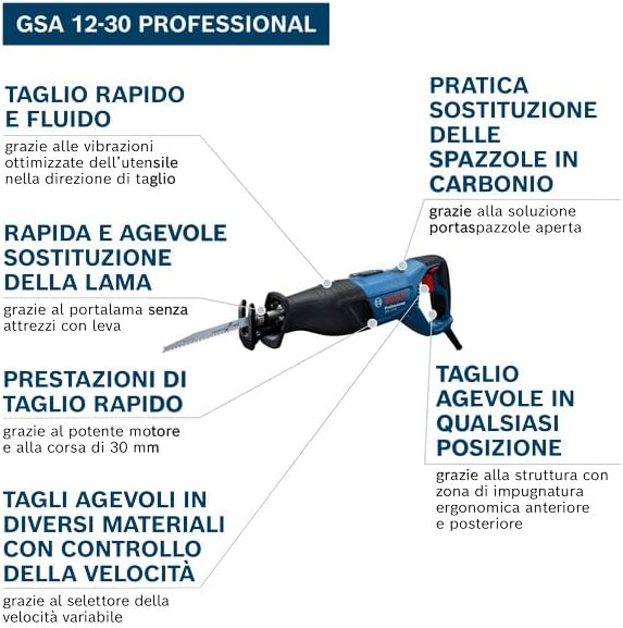 Bosch Professional Sega universale GSA 12-30 (incl. valigetta)